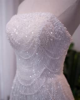 Kyoto Customized White Luxury Beaded Tassel Wedding Dress Strapless Mini vestidos de noche Lace-Up Back After Party Gown 2026