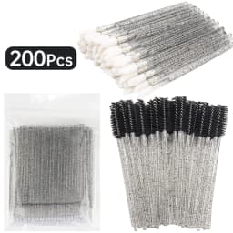200pcs Eyelash Extension Supplies Set Disposable Lash Spoolies Brushes Eyelashes Micro Brush Mascara Wand Lipstick Applicator