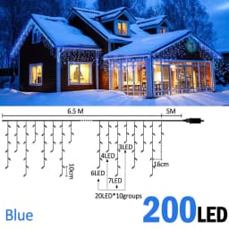 480LED Indoor Decor String Lights Christmas Ice Light Outdoor Waterproof 8 Modes Tgmer UK/US/EU Plug for Party Wedding Camping