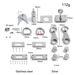 1/3/5Sets Big size High-Grade Solid stainless steel Lock Set For Classic Luxury Bags Padlock with Keys Replacement Accessories