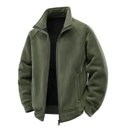 Men's Stand up Collar Fleece Jacket Thick Casual Wear Coat for Autumn Winter Comfortable Warm Stand up Collar Fleece Jacket