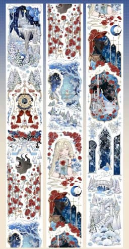 1 Loop Pet Washi Tape Sample Many Designs Wild Sunflower, Silent Corona, Pup of The Sands, Fallen Sacred Domain