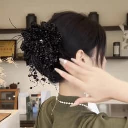 Elegant Peony Flower Grasping Clip Sequin Tassel Hair Claw Plastic Crab Hair Clips Women