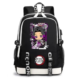 Demon Slayer Anime Print Student Backpack USB Charging Port Lightweight School Bag for Boys Girls