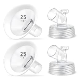 2 Packs Flange Set, Updated Soft Rim Shield and Wide Mouth Base Connector Pump Parts for Spectra S2 S1 9 Plus Breast Pump