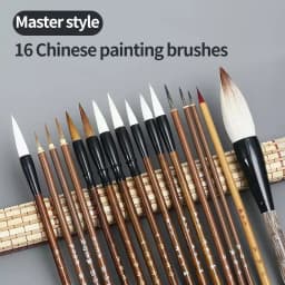 Chinese Painting Brush Beginner Calligraphy Drawing Bamboo Pen Curtain Felt Rice Paper Set Landscape Drawing Writing Art Supply