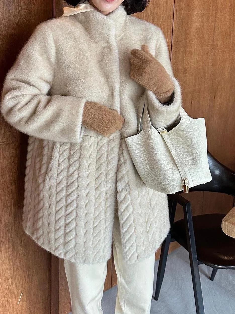 Eco-Friendly Fur Coat Women's Korean Style 2024 Autumn Winter New Integrated Skin Fur Mink Velvet Coat Elegant Blogger