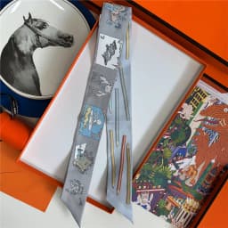 POBING 2025 New Style Binding Handle Hairband Silk Scarf 100% Mulberry Silk Amazon Celebration Twill Silk 5*86CM