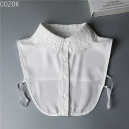 Female Lace Detachable Collar Vintage Solid Fake Collar Lapel Blouse Top Adjustable Women Clothes Ladies False Collar