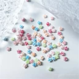 50pcs New Blue Series Nail Accessories Elegant Night Glow Flower Moon Butterfly Nail Charms Jewelry Mixed DIY Cute Nail Art Deco