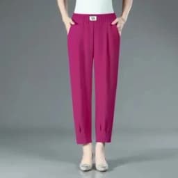 2026 Spring Autumn New White Office Lady Elastic Waist Harem Pants Fashion Solid Color Loose Straight Pockets Women's Clothing