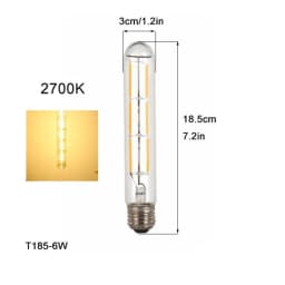 100-240V 6000K LED Filament Light Bulb 110V 120V 6500K Tubular Edison Bulbs T10 T185 T225 T30 T300 Long Tube 4W 6W 8W LED Bulb
