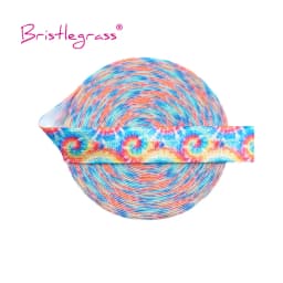 BRISTLEGRASS 2 Yard 5/8" 15mm Fox Dog Cat Rose Flower Floral Print FOE Fold Over Elastic Spandex Band Hair Tie Dress Sewing Trim