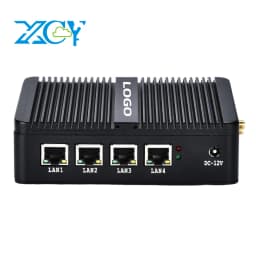 XCY Fanless Industrial Mini PC Celeron N2830 4x LAN HDMI VGA SIM Slot 4G Modem WiFi Win7/10 Linux For Firewall Digital Signage