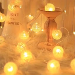 Cotton Ball String Fairy Night Lights LED Bulb Bedroom Christmas Halloween Outdoor Holiday Party Baby Bed Lights Decoration