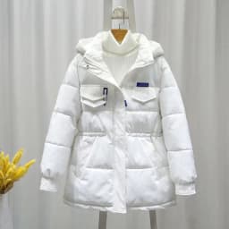 2026 New Women Down Cotton Coat Winter Jacket Female Mid Length Version Loose Outwear Thick Warm Parkas Hooded Outcoat