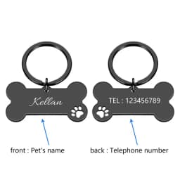 Personalized Pet ID Tag Keychain Engraved Pet ID Name for Cat Puppy Dog Collar Tag Bone Shape Pendant Keyring Pet Accessories