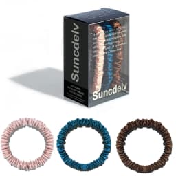 3PCS 100% Pure Mulberry Silk Hair Scrunchie Handmade Hairbands Women Girl Hair Accessories Pure Color Natural HairTies Box