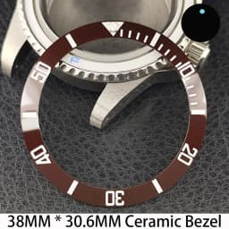 Sloping 38mm * 30.6mm Ceramic/Aluminum Bezel GMT and Diving Watch Insert Fits for 40mm Men's Watch Case Bezel Replacement Insert