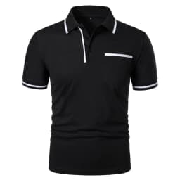 New Men's Short Sleeve Polo Shirts Solid Color Casual T-shirt Summer Trendy Breathable Loose Basic Splice Top Pockets Men Shirts