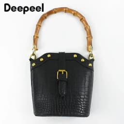 1/2Pcs Deepeel Natural Bamboo Handle Clutch HandBag Frame Replacement U-shaped Handles for Woven Bag Luggage Hardware Accessory