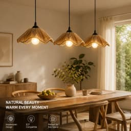 E27 Hemp Rope Woven Iron Pendant Lamp, Bulb Not Included, 1.2m Adjustable Hanging Wire for Kitchen Island Bar Corridor Decor