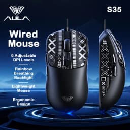AULA S35 Wired Gaming Mouse 1000HZ Rate of Return Macro Programming Drive Ergonomic Esports Peripherals