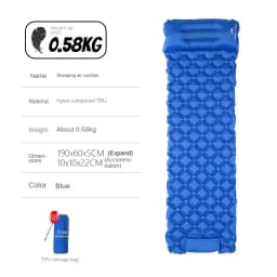 MOUNTAINHIKER Outdoor Camping Inflatable Mattress Sleeping Pad With Pillows Ultralight Air Mats for Backpacking Hiking Fishing