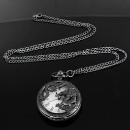 Flying Dragon Embossed Hollow Digital Quartz Pocket Watch Men's High Quality Necklace Timing Pendant Women's Jewelry Gift Clock
