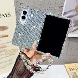 Luxury Full Glitter Diamond Bracelet Chain Phone Case for Samsung Galaxy Fold8 Fold 8 Wide Shockproof Slim Fit Skin Feel Cover