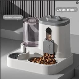 Automatic Cat Feeder Water Dispenser Set, 2 In 1 Tilted Automatic Pet Food And Water Feeder Gravity Food Feeder and Waterer