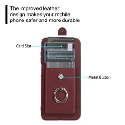 Luxury Card Slot Ring Holder Leather Phone Case For Samsung S25 S24 S26 Ultra S23 S22 S21 Plus FE A55 A36 A16 Shockproof Cover