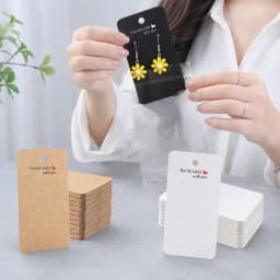 100pcs Earring Card Holder With Self-Sealing Bag Set Including 50 Cards and 50 Clear OPP Storage Bags For Jewelry Display