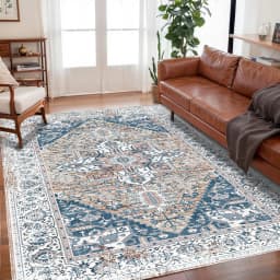 VIKAMA Bohemian Vintage Rug - Stain-Resistant and Easy-Care Floor Mat for Living Rooms and Bedrooms Persian Rug Home Decor