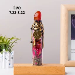 1PC Natural Crystal Zodiac Wishing Bottle, Magic Energy Healing Stone Drifting Bottle with Raw Stones, Spiritual Divination Reik