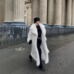 Cross-border Long Imitation Fur Coat 2025 New Over-the-Knee White Thickened Temperament Coat Toka Environmentally Friendly Fur