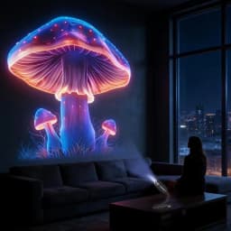 LED USB Mushroom Projection Light Dreamy Leaf And Starry Sky Projector Lamp Decorative Light For Ceiling Wall Night Light