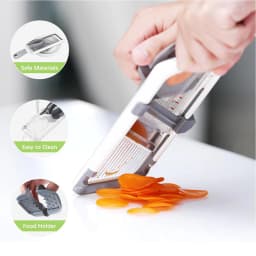 LMETJMA Multi Handheld Mandoline Slicer with Adjustable Stainless Steel Blade Kitchen Veggie Chopper Cheese Grater JT237