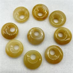 18mm Natural Gem Stone Quartz Crystal Amethyst Donut Charm Beads Pendant For Diy Jewelry Making Necklace Accessories 10pcs
