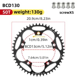 VXM Road Bicycle Folding Bike 130BCD Crank Aluminum Narrow Wide Chainring 38 42 48 52 60T Chainwheel Disc Sprocket Tooth Single