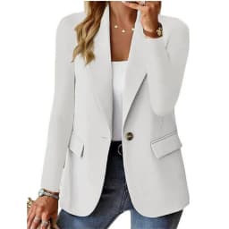 New Women Fashion Solid Button Suit Coat Lapel Long Sleeve Hatless Casual Coat Jacket Oversized Work Office Lady Business Autumn