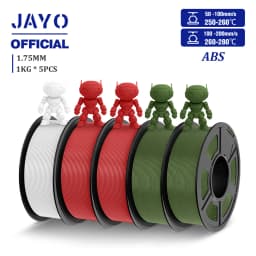 JAYO ABS Filament 5Rolls ABS 3D Filament 1.75mm 1KG 3D Printer Filament For FDM 3D Printers & 3D Pen Highly Resistant Durable