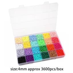 4mm 3600pcs Candy Color Acrylic Beads Set 24 Colors Solid Round Beads for DIY Jewelry Making Bracelets Necklaces Crafts 1mm Hole