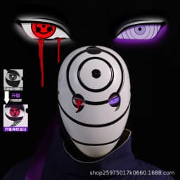 Naruto Anime Helmet mask eyes shining Cosplay Uchiha Obito Shine Mask Akatsuki Sharingan Cartoon Shine Highly Imitative toy Mask