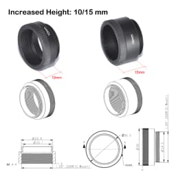 C-CS MOUNT Extension Tube Adapter 5 10 15 20 25 40mm C-Mount Adaptor Spacer Ring For CCTV Lens and Industrial Camera Lens