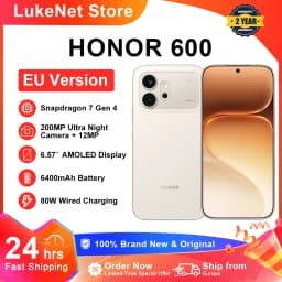 HONOR 600 5G Smartphone EU Version 200MP AI Ultra Night Camera 6400mAh Snapdragon 7 Gen4 AI Button 6.57"AMOLED 80W Supercharge