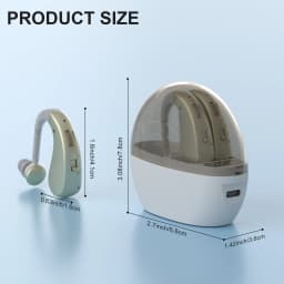 Auxiliary headphones, sound amplifier, noise reduction, adjustable volume, hanging ear with charging case