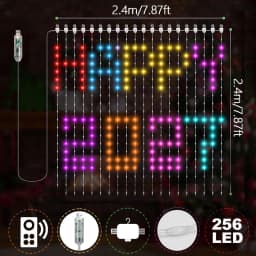 1/2/4PCS Smart LED Curtain Lights LED Fairy Lights App Control Music Sync DIY Pattern Waterproof for Indoor Outdoor Party Decor