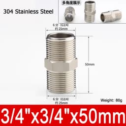 1-10pcs Nipple Connector 1/8"1/4"3/8" 1/2" 3/4"1" Stainless Steel Double Male Thread Equal/Reducing Connector Length 30-100mm