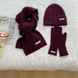 Women's Knitted Hat Scarf Glove Set Solid Warm Autumn Winter 2026 Fashion Green Blue Red Lovely 3 Pcs Hat & Glove Sets Women